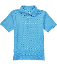 Class Club Little Boys Geo Print Synthetic Short Sleeve Polo