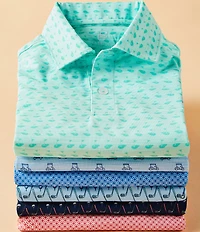 Class Club Little Boys Geo Print Synthetic Short Sleeve Polo