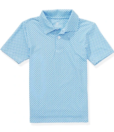 Class Club Little Boys Geo Sailboat Print Short Sleeve Synthetic Polo Shirt