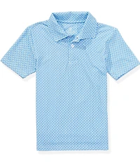 Class Club Little Boys Geo Sailboat Print Short Sleeve Synthetic Polo Shirt