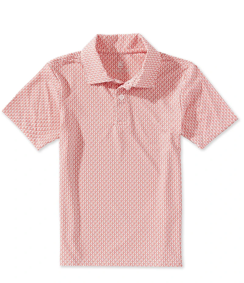 Class Club Little Boys Geo Sailboat Print Short Sleeve Synthetic Polo Shirt
