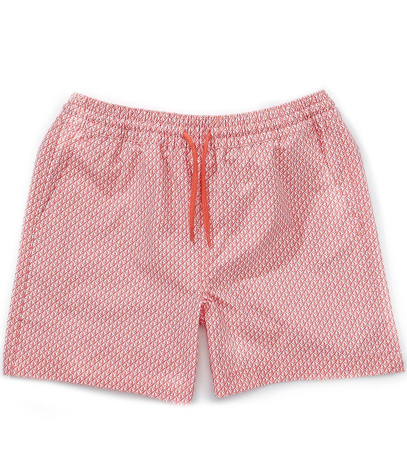 Class Club Little Boys Americana Geo Sailboat Print Synthetic Pull-On Shorts