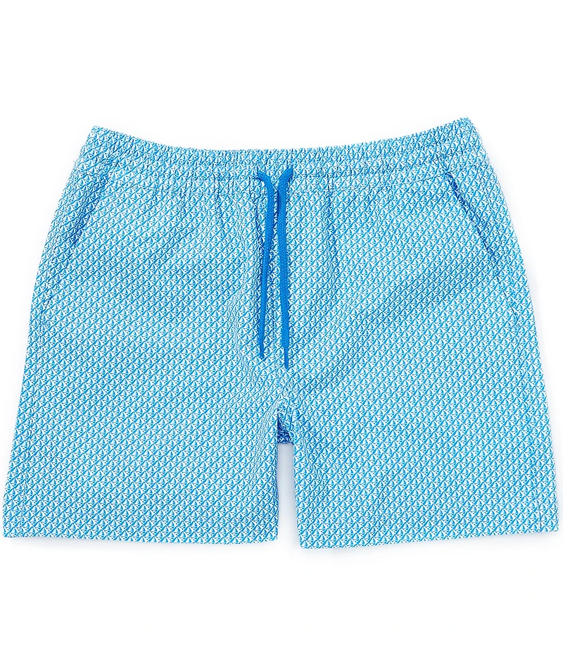 Class Club Little Boys Americana Geo Sailboat Print Synthetic Pull-On Shorts