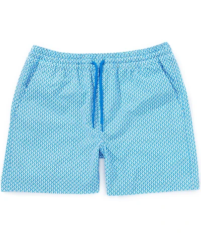 Class Club Little Boys Americana Geo Sailboat Print Synthetic Pull-On Shorts