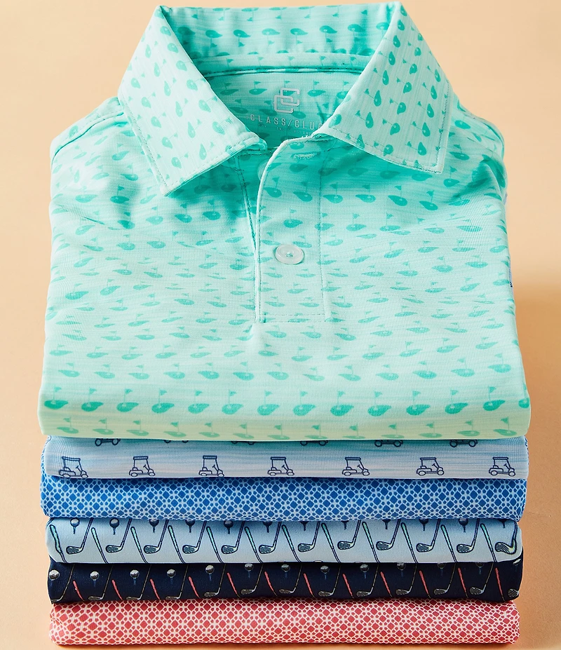 Class Club Little Boys Golf Club Print Short Sleeve Polo