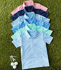 Class Club Little Boys Golf Club Print Short Sleeve Polo