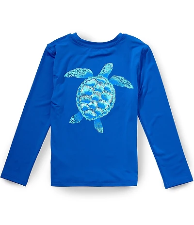Class Club Little Boys Long Sleeve Sea Turtle Graphic Rashguard