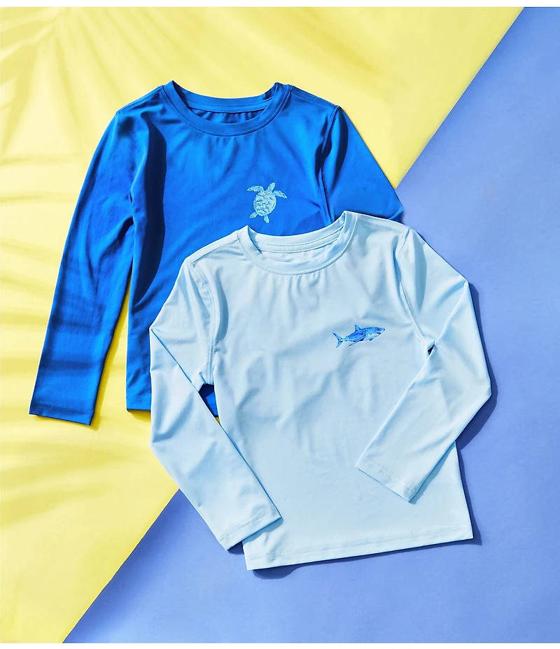 Class Club Little Boys Long Sleeve Sea Turtle Graphic Rashguard