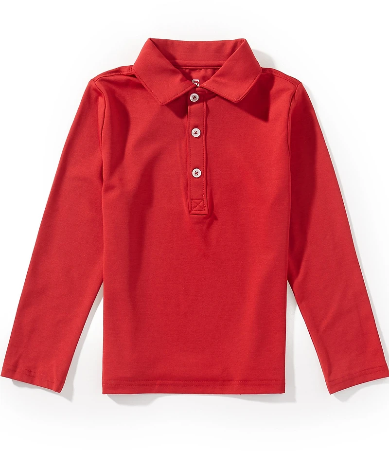 Class Club Little Boys Long Sleeve Synthetic Polo Shirt