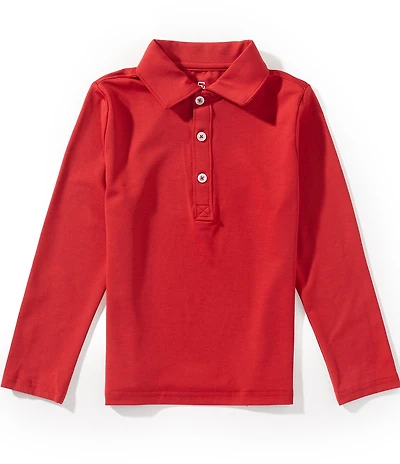 Class Club Little Boys Long Sleeve Synthetic Polo Shirt