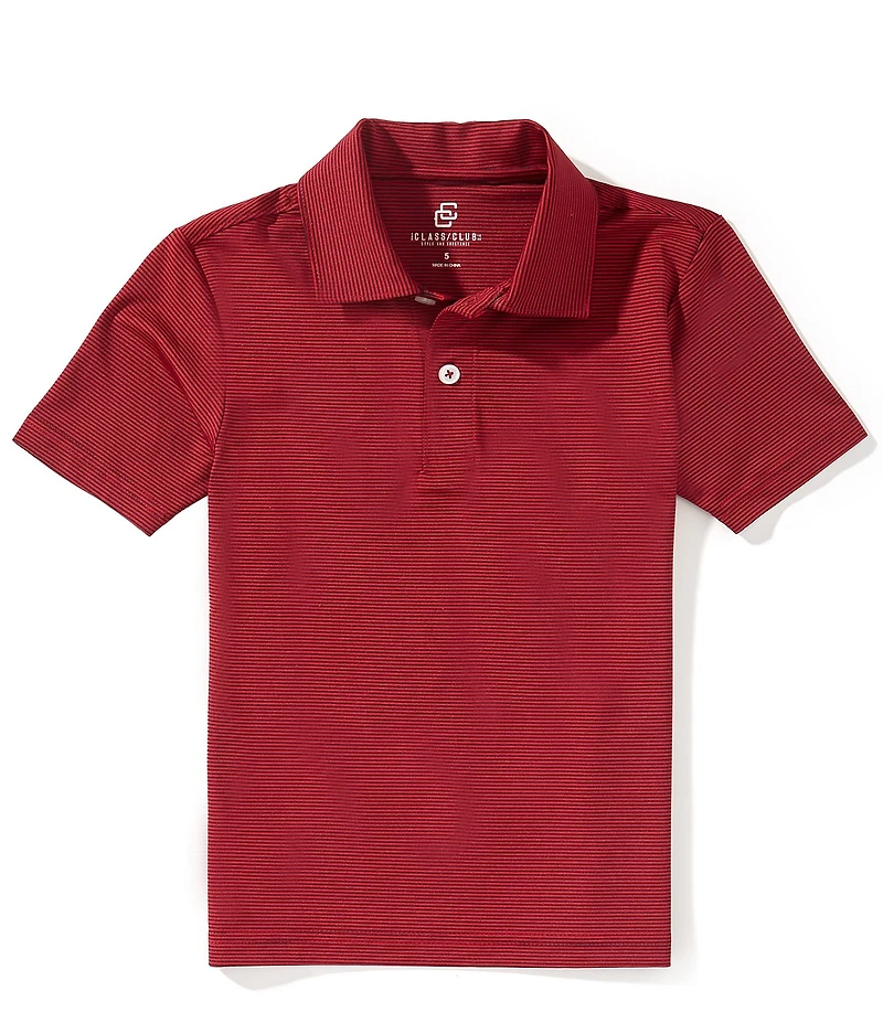 Class Club Little Boys Micro Stripe Synthetic Polo Shirt