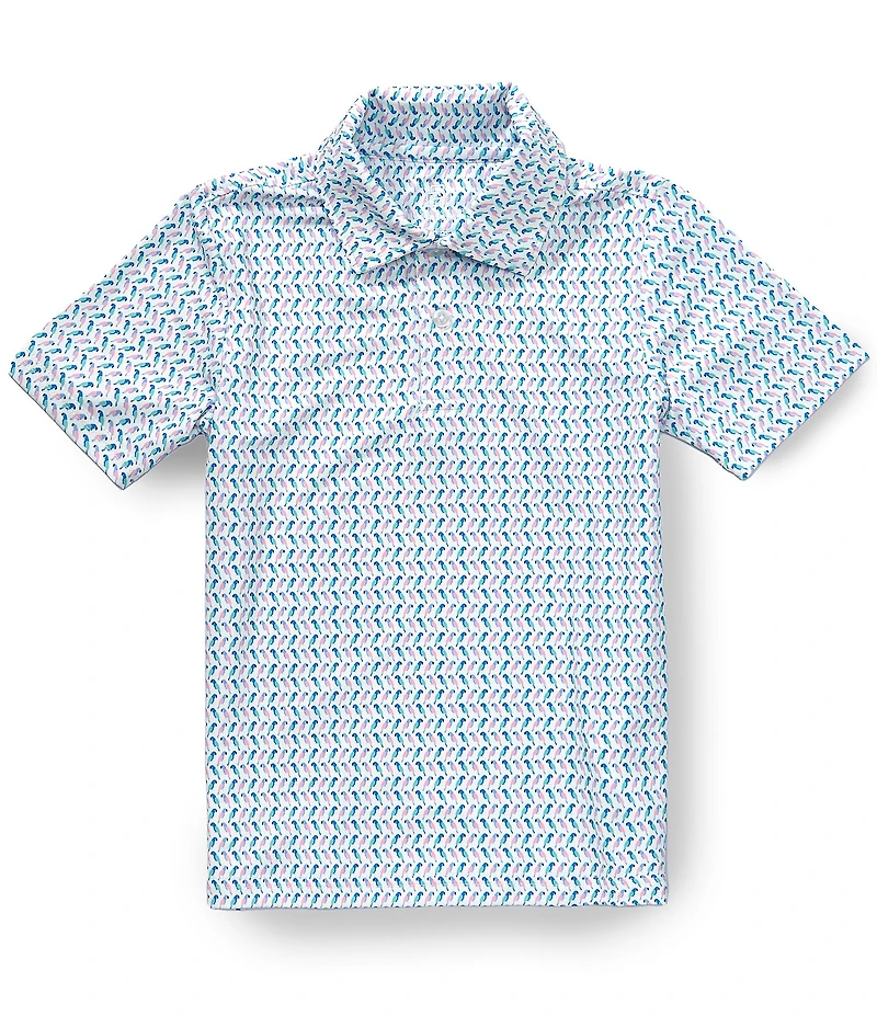 Class Club Little Boys Parrot Print Short Sleeve Polo Shirt