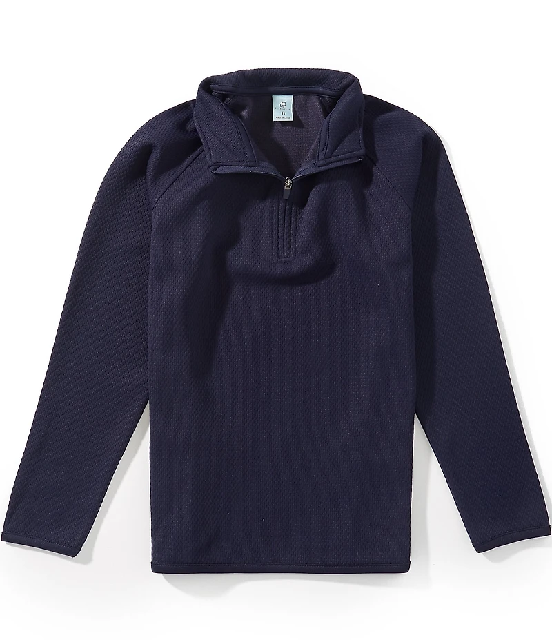 Class Club Little Boys Popcorn Texture Quarter-Zip Long Sleeve Pullover