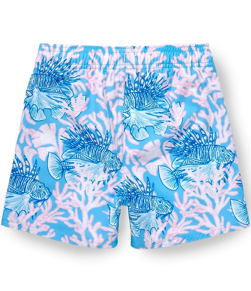 Class Club Little Boys Puffer Fish Print Swim Trunks