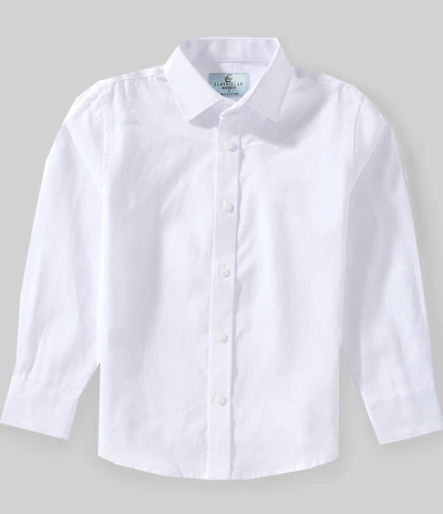 Class Club Little Boys Solid Linen Long Sleeve Button Down Shirt