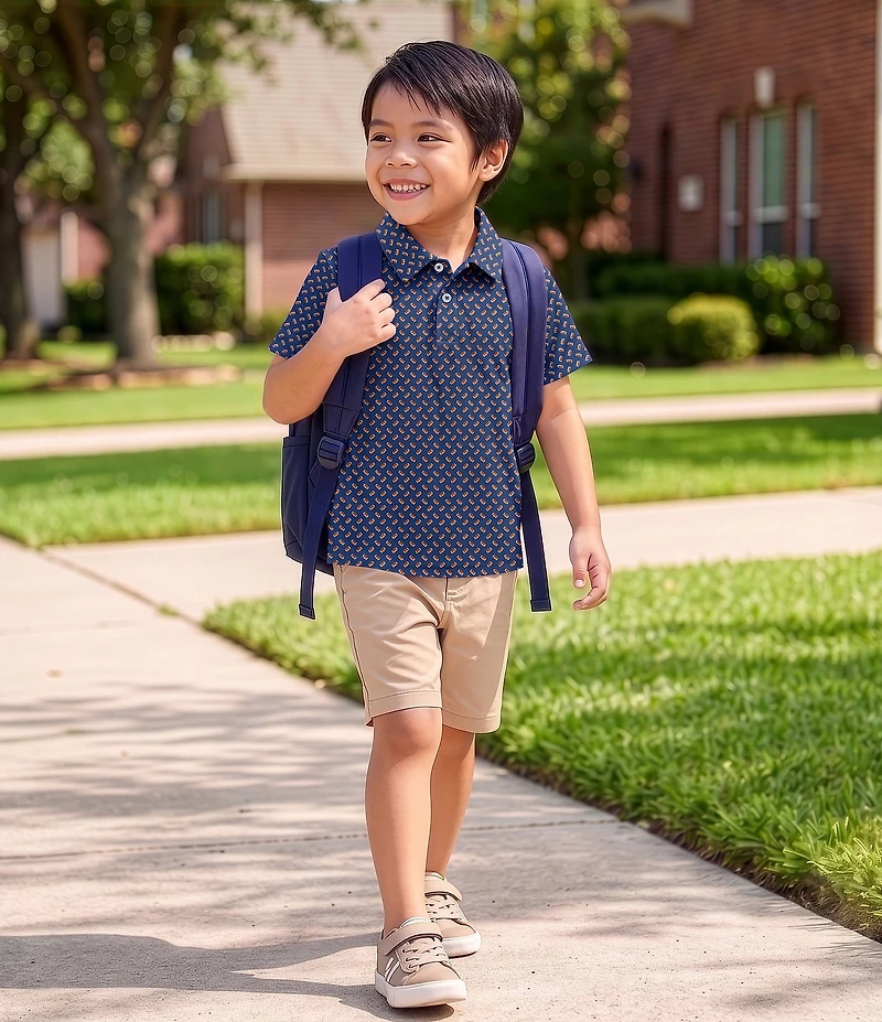 Class Club Little Boys Synthetic Football Print Short Sleeve Shirt
