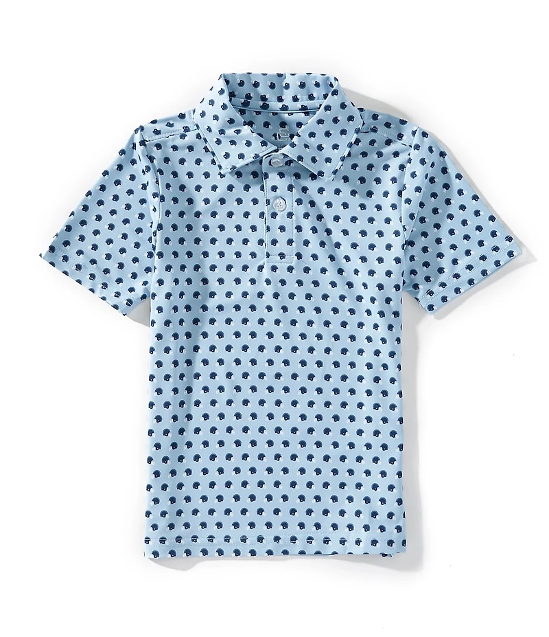 Class Club Little Boys Synthetic Helmet Print Polo Shirt