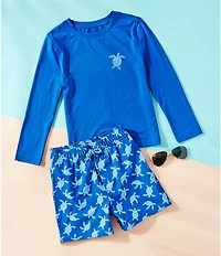 Class Club Little Boys Turtle Print Swim Trunks