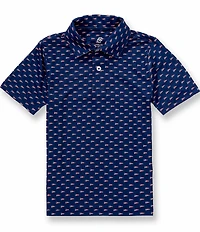 Class Club Little Boys Americana USA Pennant Print Short Sleeve Synthetic Polo