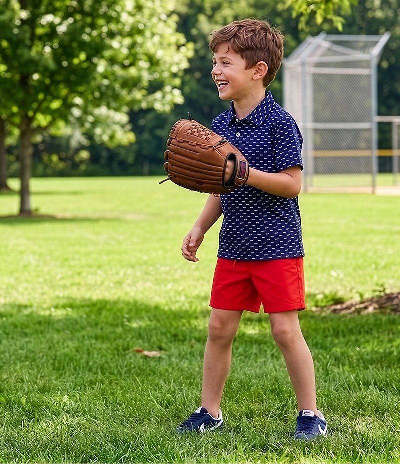 Class Club Little Boys Americana USA Pennant Print Short Sleeve Synthetic Polo
