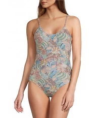 Cleonie Crinkle Wanderlust Scoop Back One Piece Swimsuit