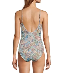 Cleonie Crinkle Wanderlust Scoop Back One Piece Swimsuit