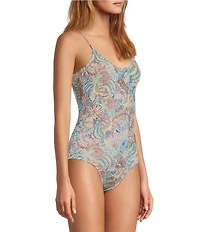 Cleonie Crinkle Wanderlust Scoop Back One Piece Swimsuit