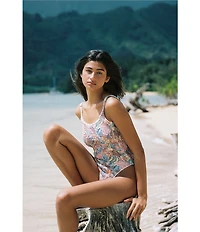 Cleonie Crinkle Wanderlust Scoop Back One Piece Swimsuit