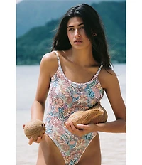 Cleonie Crinkle Wanderlust Scoop Back One Piece Swimsuit