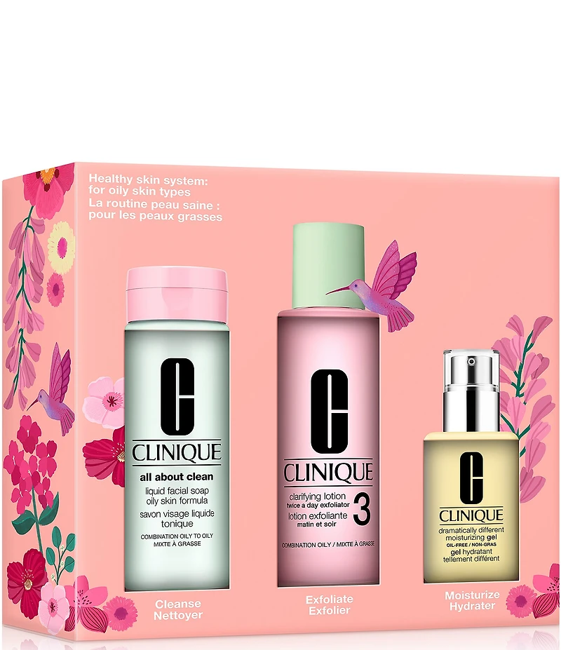 Clinique Healthy Skin 3-Step System Skincare Gift Set For Combination Oily Skin