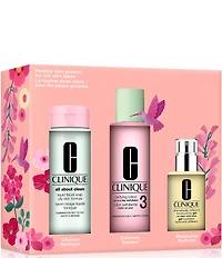 Clinique Healthy Skin 3-Step System Skincare Gift Set For Combination Oily Skin
