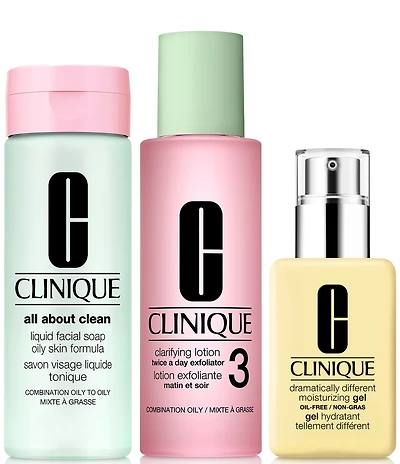 Clinique Healthy Skin 3-Step System Skincare Gift Set For Combination Oily Skin