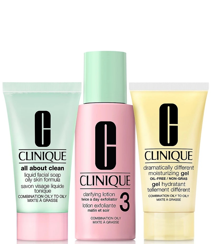 Clinique Healthy Skin Routine: Mini 3-Step Skincare Set For Combination Oily Skin