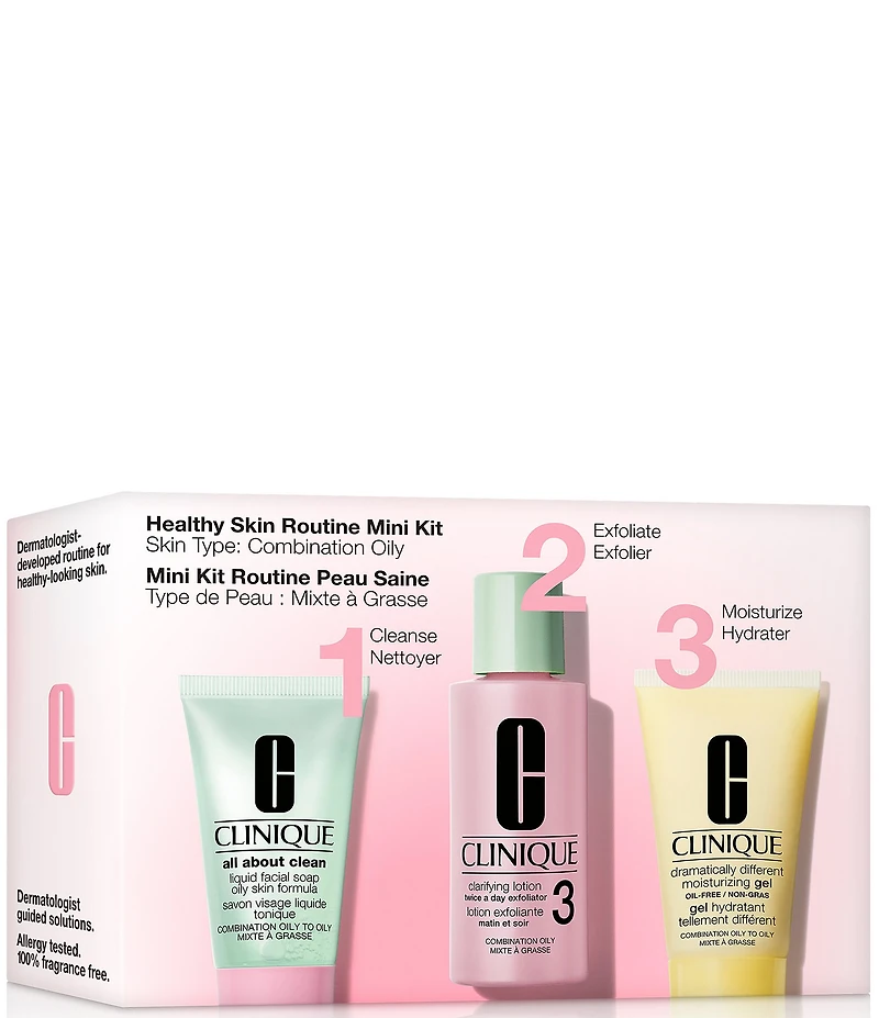Clinique Healthy Skin Routine: Mini 3-Step Skincare Set For Combination Oily Skin