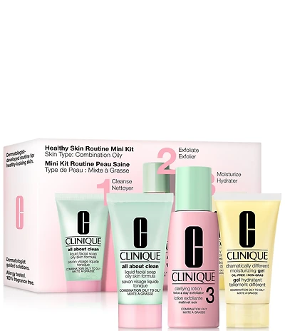 Clinique Healthy Skin Routine: Mini 3-Step Skincare Set For Combination Oily Skin