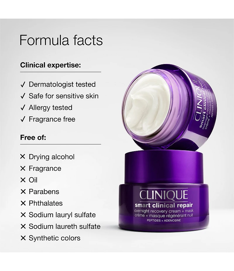 Clinique Smart Clinical Repair™ Overnight Recovery Face Cream + Mask