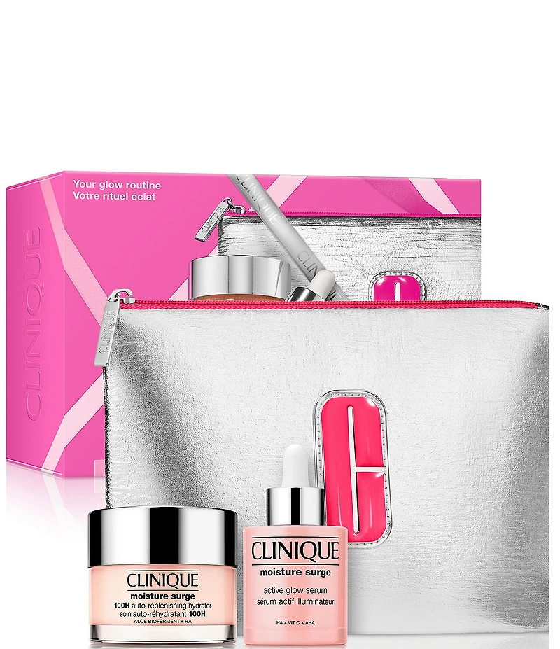 Clinique Your Glow Routine: Moisture Surge 100H Moisturizer & Serum Holiday Gift Set