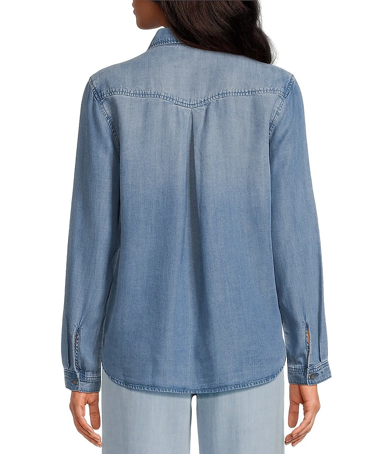 Cloth & Stone Collared Long Sleeve Button Front Lyocell Shirt