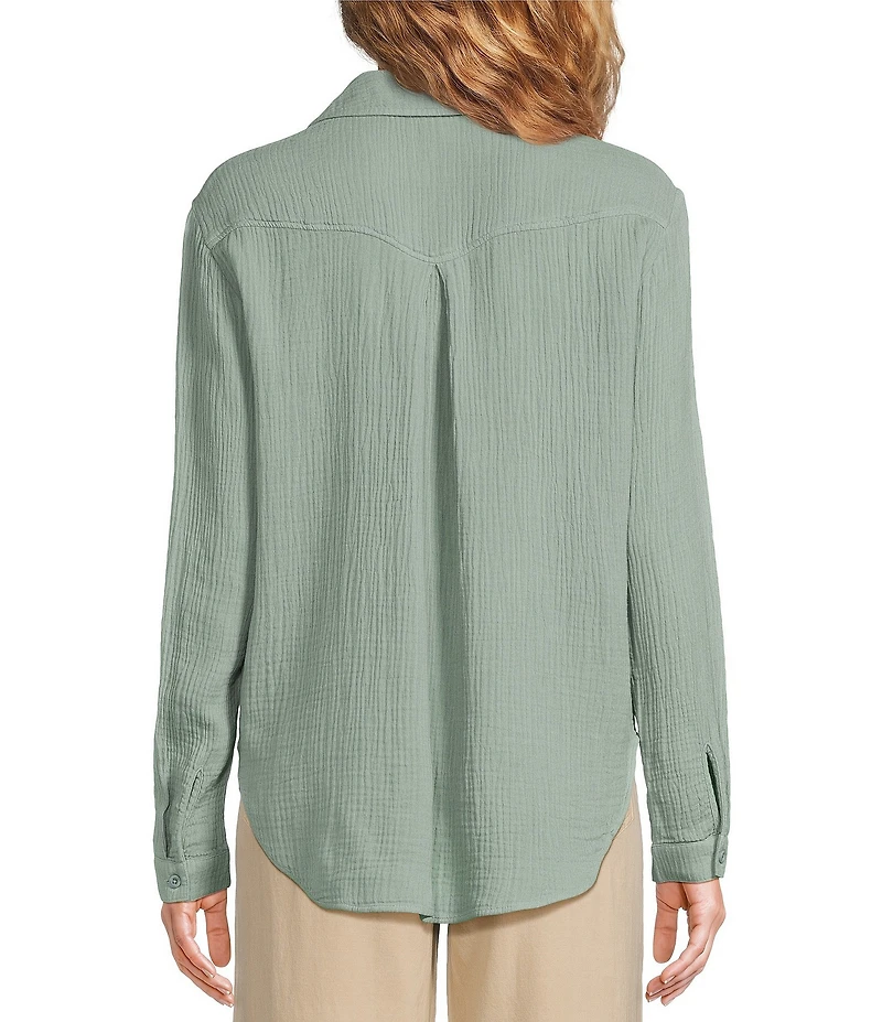 Cloth & Stone Collared Long Sleeve Button Front Shirt