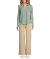 Cloth & Stone Collared Long Sleeve Button Front Shirt