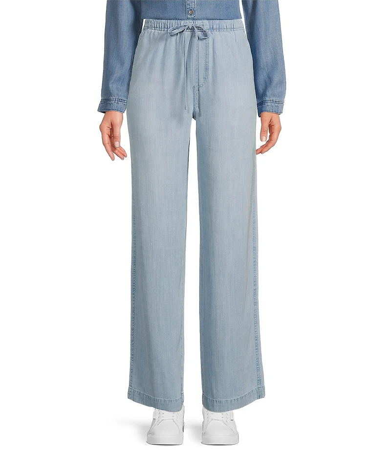 Cloth & Stone Chambray Drawcord Wide-Leg Pants