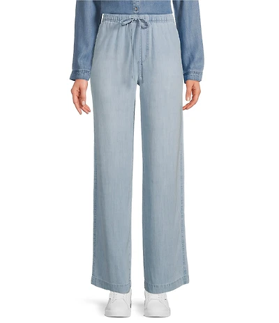 Cloth & Stone Chambray Drawcord Wide-Leg Pants