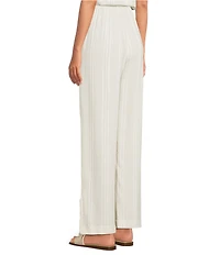 Cloth & Stone Knit Mid Rise Striped Tie Waist Wide Leg Coordinating Pants