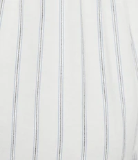 Cloth & Stone Linen Blend High Rise Wide Leg Front Drawstring Stripe Crop Coordinating Pants
