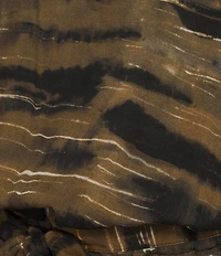 Cloth & Stone Ruffled V-Neck Animal Print Belted Midi Dress