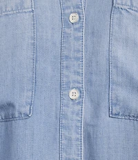 Cloth & Stone Chambray Short Sleeve Button Front Shirt
