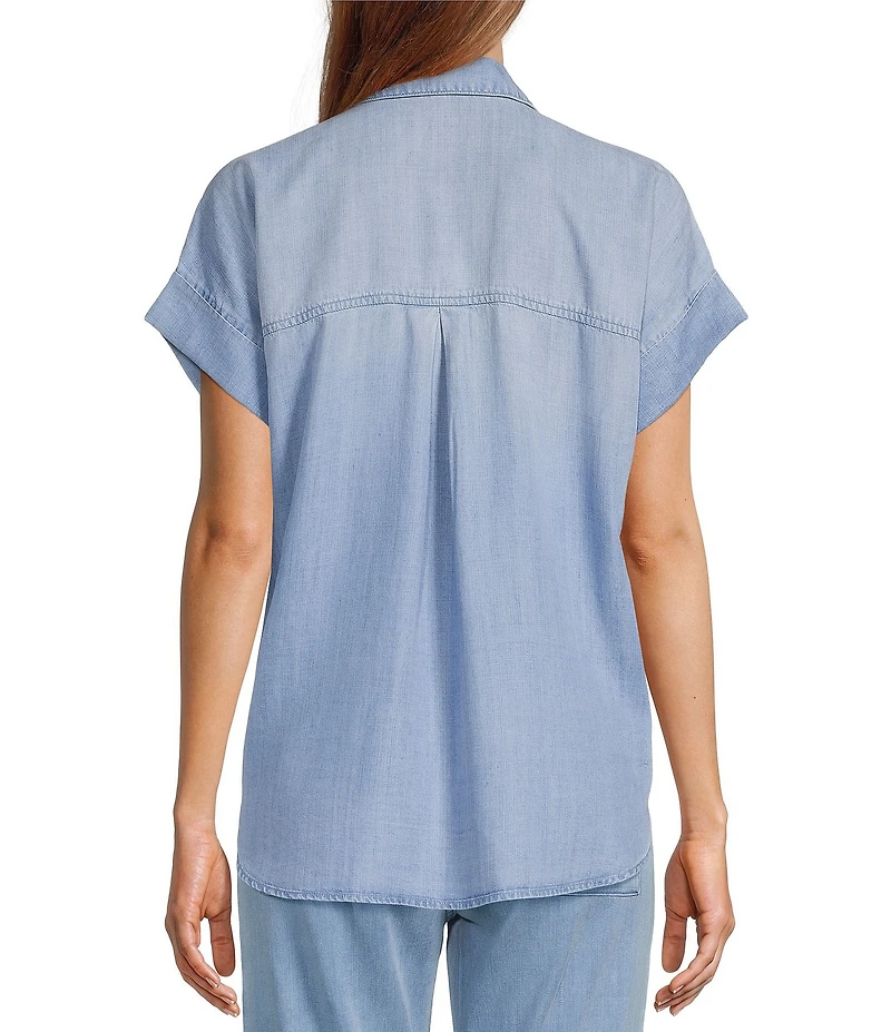 Cloth & Stone Chambray Short Sleeve Button Front Shirt