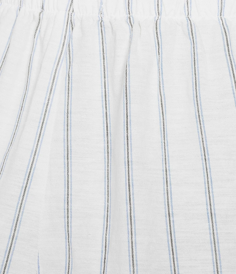 Cloth & Stone Stripe Print Linen Blend Elastic Waistband Coordinating Shorts