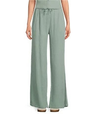 Cloth & Stone Woven Crinkle High Rise Wide Leg Pants