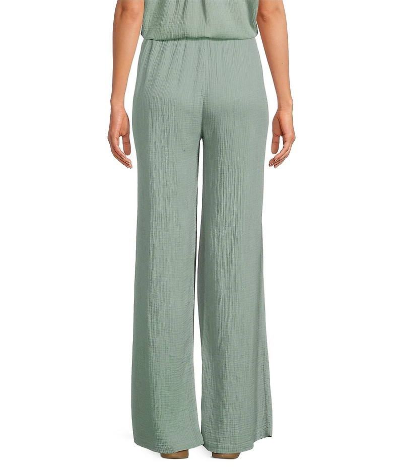 Cloth & Stone Woven Crinkle High Rise Wide Leg Pants